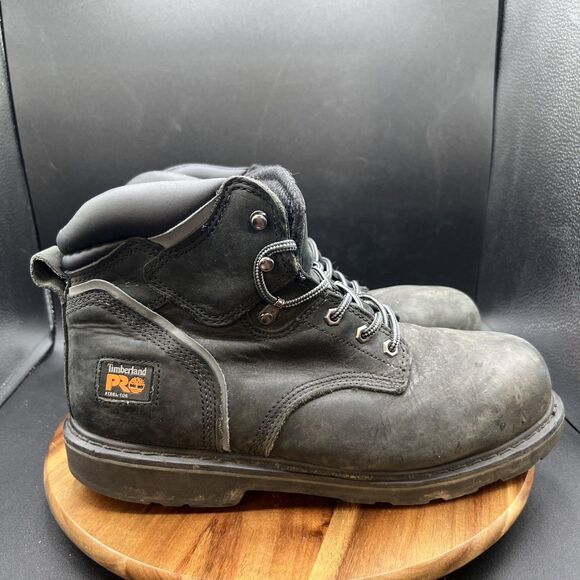 Timberland Pro Men\'s Size 11.5 W Wide Pit Boss Steel Toe Work Boots 33032 Black